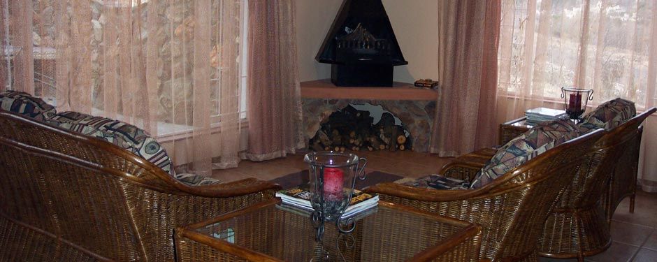 Living area with indoor fireplace