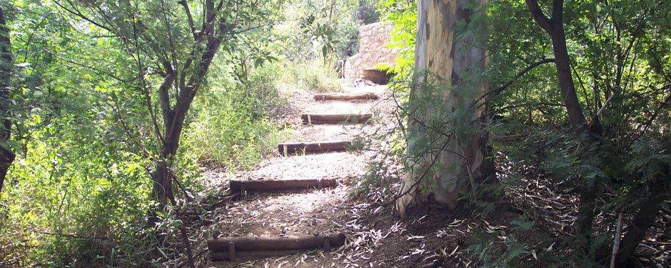 Garden pathway beside the river