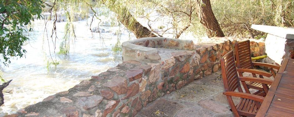 Braai set up right next to the river