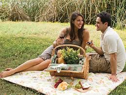 Picnic spot on the river bank