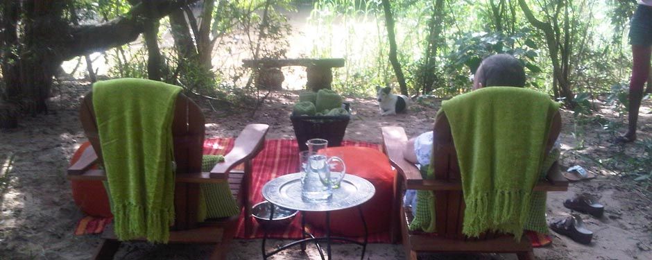 Foot massage on the bank of the Jukskei River at Ibis River Retreat
