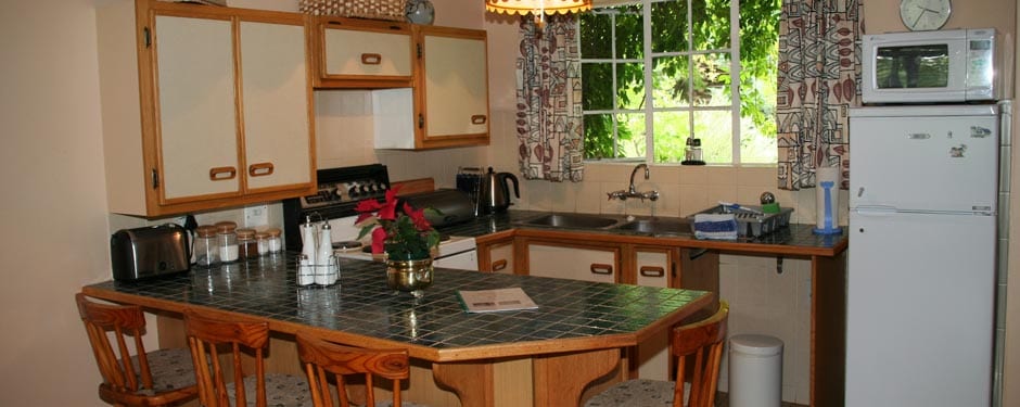 Kitchen with bar stools